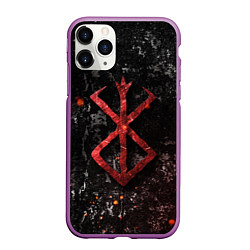 Чехол iPhone 11 Pro матовый BERSERK LOGO GRUNGE RED, цвет: 3D-фиолетовый