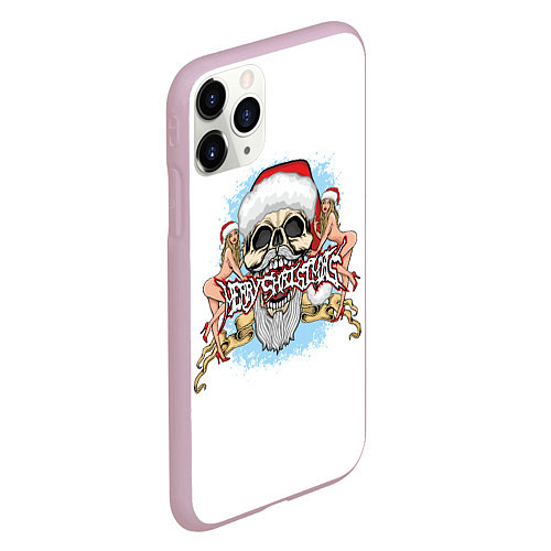 Чехол iPhone 11 Pro матовый Merry Christmas секси / 3D-Розовый – фото 2