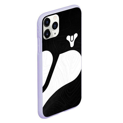 Чехол iPhone 11 Pro матовый DESTINY 2 LOGO WHITE / 3D-Светло-сиреневый – фото 2