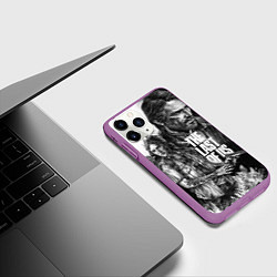 Чехол iPhone 11 Pro матовый THE LAST OF US ЧЁРНО БЕЛЫЙ, цвет: 3D-фиолетовый — фото 2