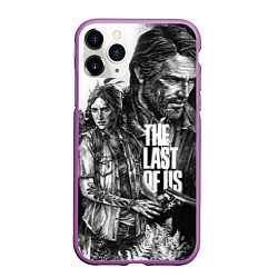 Чехол iPhone 11 Pro матовый THE LAST OF US ЧЁРНО БЕЛЫЙ