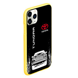 Чехол iPhone 11 Pro матовый Toyota Tundra Следы шин, цвет: 3D-желтый — фото 2