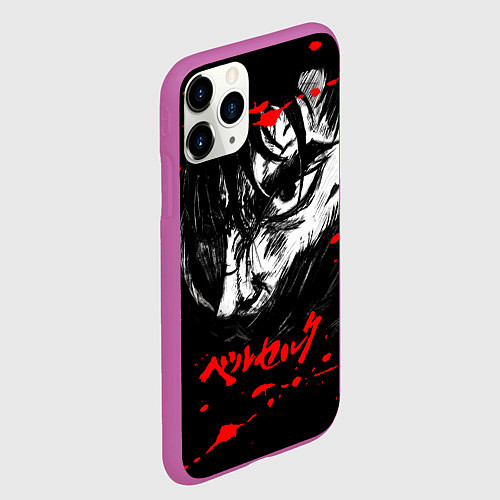 Чехол iPhone 11 Pro матовый ГАТС БЕРСЕРК BERSERK / 3D-Фиолетовый – фото 2