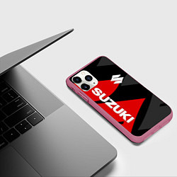 Чехол iPhone 11 Pro матовый SUZUKI СУЗУКИ RED LOGO, цвет: 3D-малиновый — фото 2