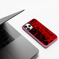 Чехол iPhone 11 Pro матовый BERSERK BLACK RED БЕРСЕРК ПАТТЕРН, цвет: 3D-малиновый — фото 2