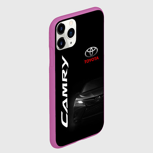 Чехол iPhone 11 Pro матовый Черная Тойота Камри / 3D-Фиолетовый – фото 2