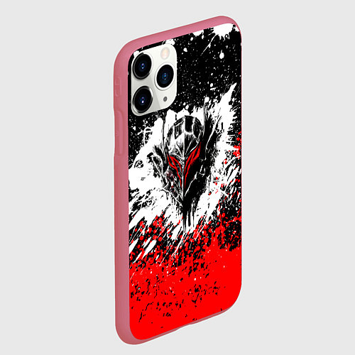 Чехол iPhone 11 Pro матовый Берсерк: Брызги красок / 3D-Малиновый – фото 2