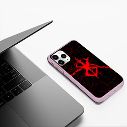 Чехол iPhone 11 Pro матовый Berserk: Трещена, цвет: 3D-розовый — фото 2