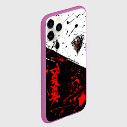 Чехол iPhone 11 Pro матовый Berserk: Черная маска, цвет: 3D-фиолетовый — фото 2