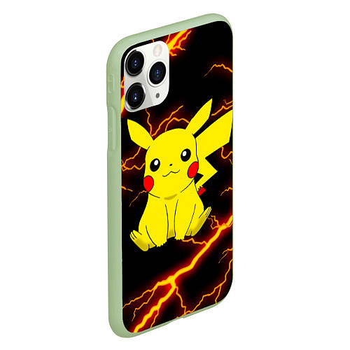 Чехол iPhone 11 Pro матовый PIKACHU PIKA PIKA РАЗРЯДЫ МОЛНИЙ / 3D-Салатовый – фото 2