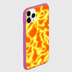 Чехол iPhone 11 Pro матовый Огненная вспышка, цвет: 3D-фиолетовый — фото 2