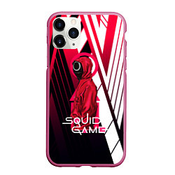 Чехол iPhone 11 Pro матовый Squid game, цвет: 3D-малиновый