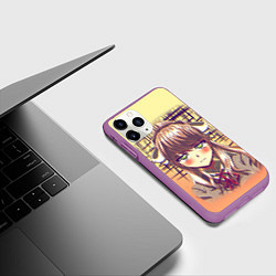 Чехол iPhone 11 Pro матовый Game Doki Doki Literature Club, цвет: 3D-фиолетовый — фото 2