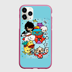 Чехол iPhone 11 Pro матовый Toca LifeЖ Персонажи, цвет: 3D-малиновый