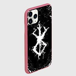 Чехол iPhone 11 Pro матовый БЕРСЕРК БЕЛОЕ КЛЕЙМО, цвет: 3D-малиновый — фото 2