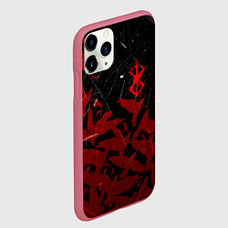 Чехол iPhone 11 Pro матовый БЕРСЕРК КЛЕЙМО ЛОГО СТАЯ ВОРОН, RED CROW, цвет: 3D-малиновый — фото 2