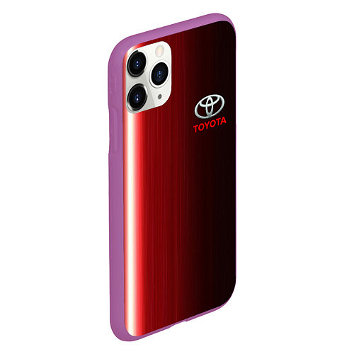 Чехол iPhone 11 Pro матовый Toyota В полоску / 3D-Фиолетовый – фото 2