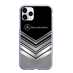 Чехол iPhone 11 Pro матовый Mercedes-Benz Текстура, цвет: 3D-светло-сиреневый