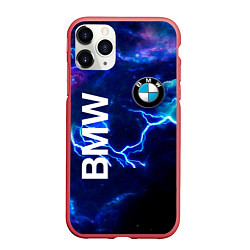 Чехол iPhone 11 Pro матовый BMW Синяя молния, цвет: 3D-красный