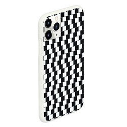 Чехол iPhone 11 Pro матовый Шахматная Иллюзия Искажения, цвет: 3D-белый — фото 2
