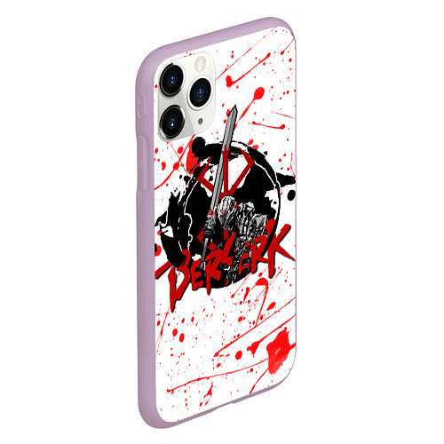 Чехол iPhone 11 Pro матовый BERSERK брызги краски / 3D-Сиреневый – фото 2