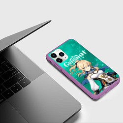 Чехол iPhone 11 Pro матовый ДЖИНН ИЗ МОНДШТАДТА JEAN, цвет: 3D-фиолетовый — фото 2