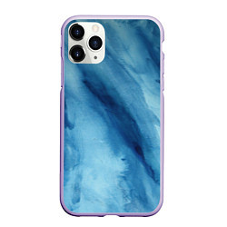 Чехол iPhone 11 Pro матовый Голубой мрамор, цвет: 3D-светло-сиреневый