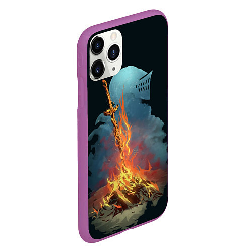 Чехол iPhone 11 Pro матовый Witcher 3 костер / 3D-Фиолетовый – фото 2