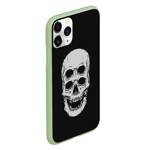 Чехол iPhone 11 Pro матовый Terrible Skull / 3D-Салатовый – фото 2