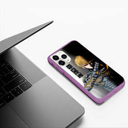 Чехол iPhone 11 Pro матовый Металлическое тело Геноса One Punch-Man, цвет: 3D-фиолетовый — фото 2