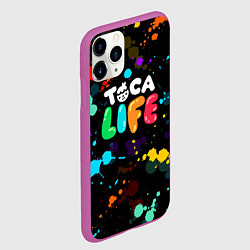 Чехол iPhone 11 Pro матовый TOCA BOCA RAINBOW PAINTS ТОКА БОКА РАДУЖНЫЕ КРАСКИ, цвет: 3D-фиолетовый — фото 2