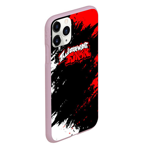 Чехол iPhone 11 Pro матовый Friday Night Funkin - логотип игры / 3D-Розовый – фото 2