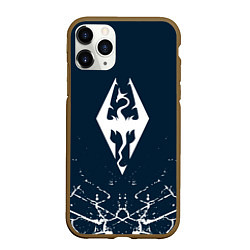 Чехол iPhone 11 Pro матовый THE ELDER SCROLLS SKYRIM ЭМБЛЕМА ДРАКОНА, цвет: 3D-коричневый