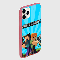 Чехол iPhone 11 Pro матовый МАЙНКРАФТ ГЕРОИ ИГРЫ MINECRAFT, цвет: 3D-малиновый — фото 2