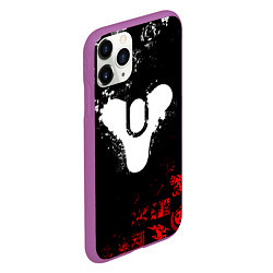 Чехол iPhone 11 Pro матовый DESTINY 2 RED & WHITE PATTERN LOGO, цвет: 3D-фиолетовый — фото 2