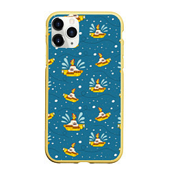 Чехол iPhone 11 Pro матовый Много-много Yellow Submarine The Beatles