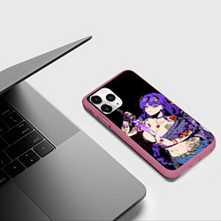 Чехол iPhone 11 Pro матовый Сегун Райден балл модная с мечом genshin impact, цвет: 3D-малиновый — фото 2
