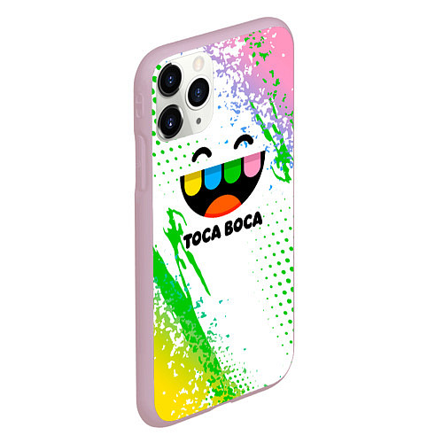 Чехол iPhone 11 Pro матовый Toca Boca: Улыбашка / 3D-Розовый – фото 2