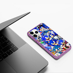 Чехол iPhone 11 Pro матовый SONIC СИНИЙ ЁЖ СОНИК, цвет: 3D-фиолетовый — фото 2