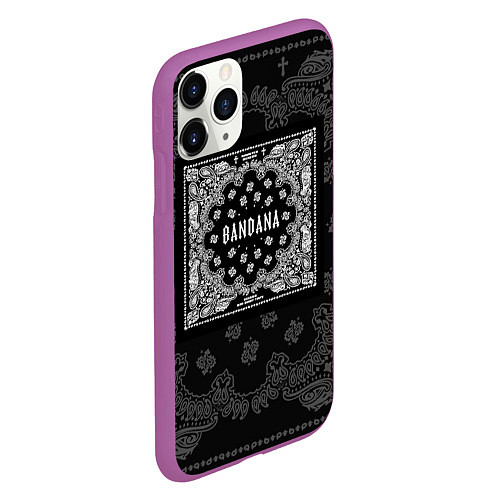 Чехол iPhone 11 Pro матовый Big Baby Tape x Kizaru: BANDANA / 3D-Фиолетовый – фото 2