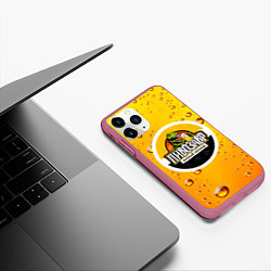 Чехол iPhone 11 Pro матовый Пивозавр 3d hd, цвет: 3D-малиновый — фото 2