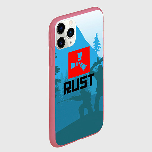 Чехол iPhone 11 Pro матовый Выживалка Раст / 3D-Малиновый – фото 2