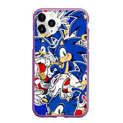 Чехол iPhone 11 Pro матовый SONIC ПАТТЕРН СОНИК