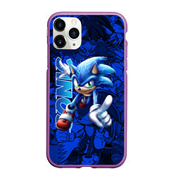 Чехол iPhone 11 Pro матовый SONIC LOGO СОНИК ЛОГО