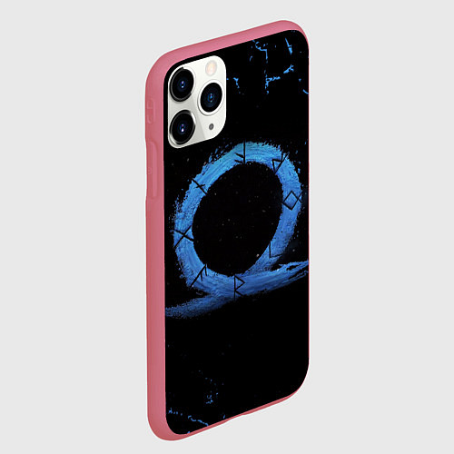 Чехол iPhone 11 Pro матовый GOD OF WAR LOGO ЭМБЛЕМА РАГНАРЁК / 3D-Малиновый – фото 2