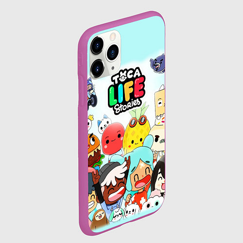 Чехол iPhone 11 Pro матовый Toca Boca Тока Бока все персонажи / 3D-Фиолетовый – фото 2