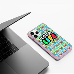 Чехол iPhone 11 Pro матовый Toca Boca logo Тока Бока Рита, цвет: 3D-розовый — фото 2