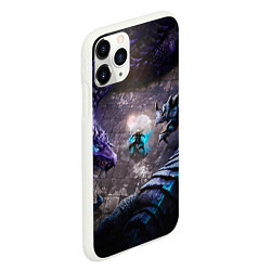 Чехол iPhone 11 Pro матовый В окружении драконов, цвет: 3D-белый — фото 2