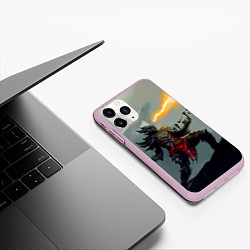 Чехол iPhone 11 Pro матовый Dragonborne is here, цвет: 3D-розовый — фото 2