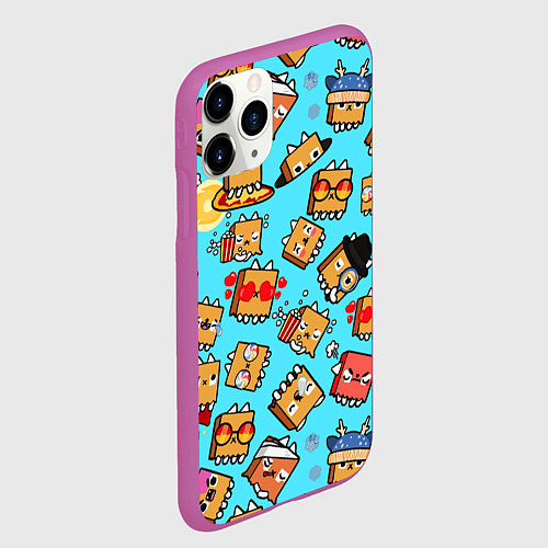 Чехол iPhone 11 Pro матовый PAPER BAG CAT TOCA BOCA TOCA LIFE WORLD / 3D-Фиолетовый – фото 2